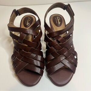 CLARKS, Ralene, Artisan, Women’s, Lusters  Open Toe, Back Strap, Size 8M